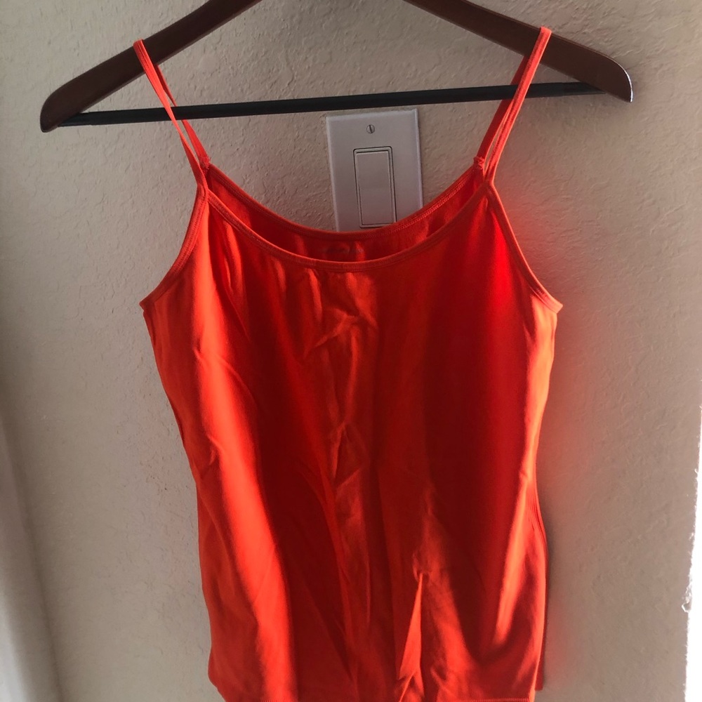 Suitable Seamless Orange Thin Strap Tank Top